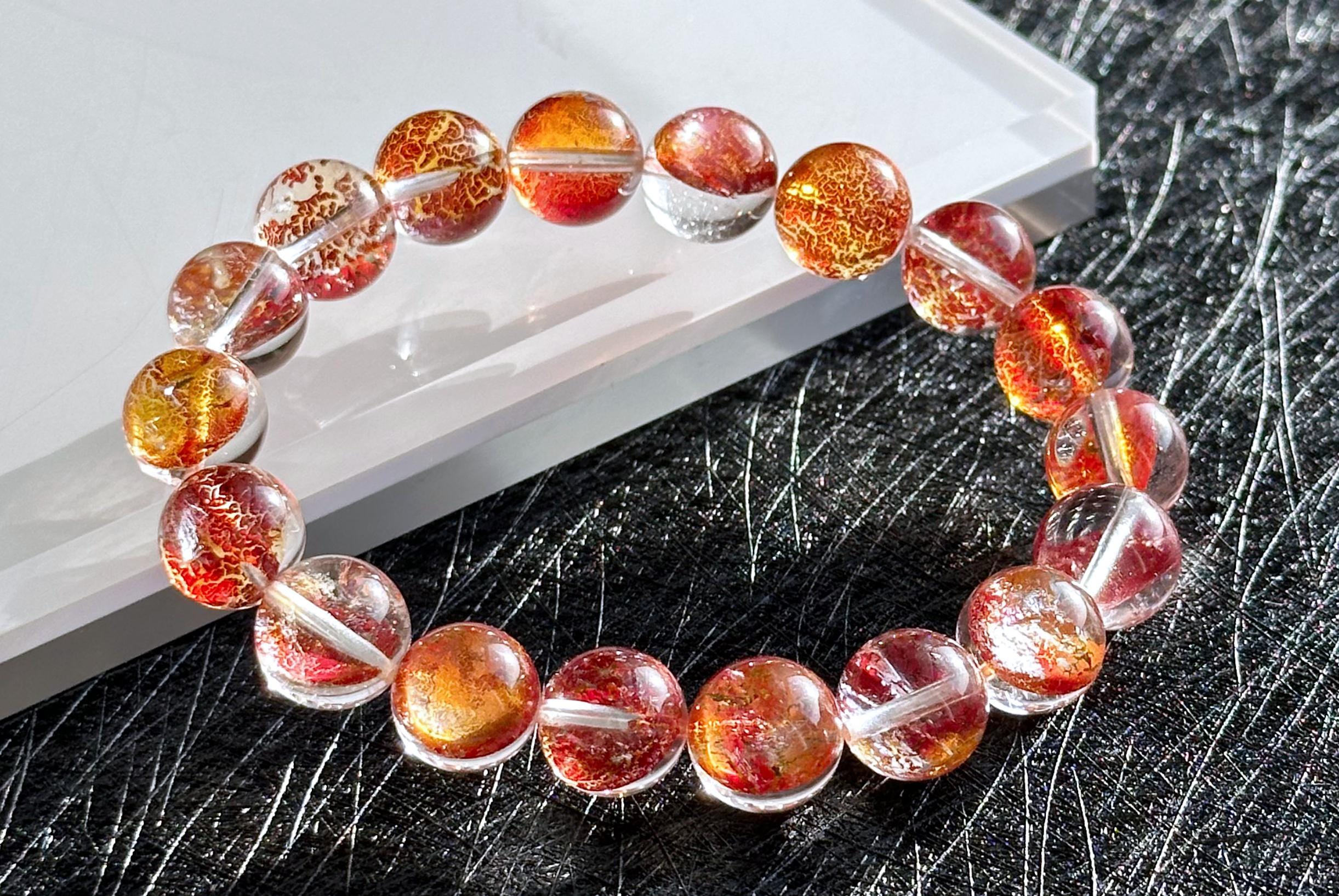 11mm, Certified Natural Collection Grade Rare Koi Hematoid Quartz