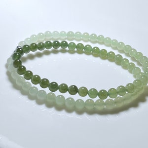 6mm, Certified High Grade Icy Multi color Hetian nephrite Jade beads Necklace, Nephrite Jade Necklace, 小高品无杂棉渐变色和田玉项链
