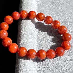 10mm+, Certified Untreated Waxi Nanhong Agate Bracelet, Southern Red Agate,Red Agate Bracelet, 天然三无原矿瓦西火焰纹南红手串