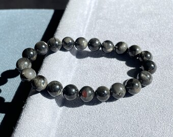 9mm, Certified Top Grade Black Auralite 23 Bracelet, Black Feather Auralite 23 Beads Bracelet, 天然稀有小众黑羽极光23手串