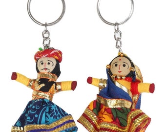 Indian Puppet Keychains - Set of 3 Pairs