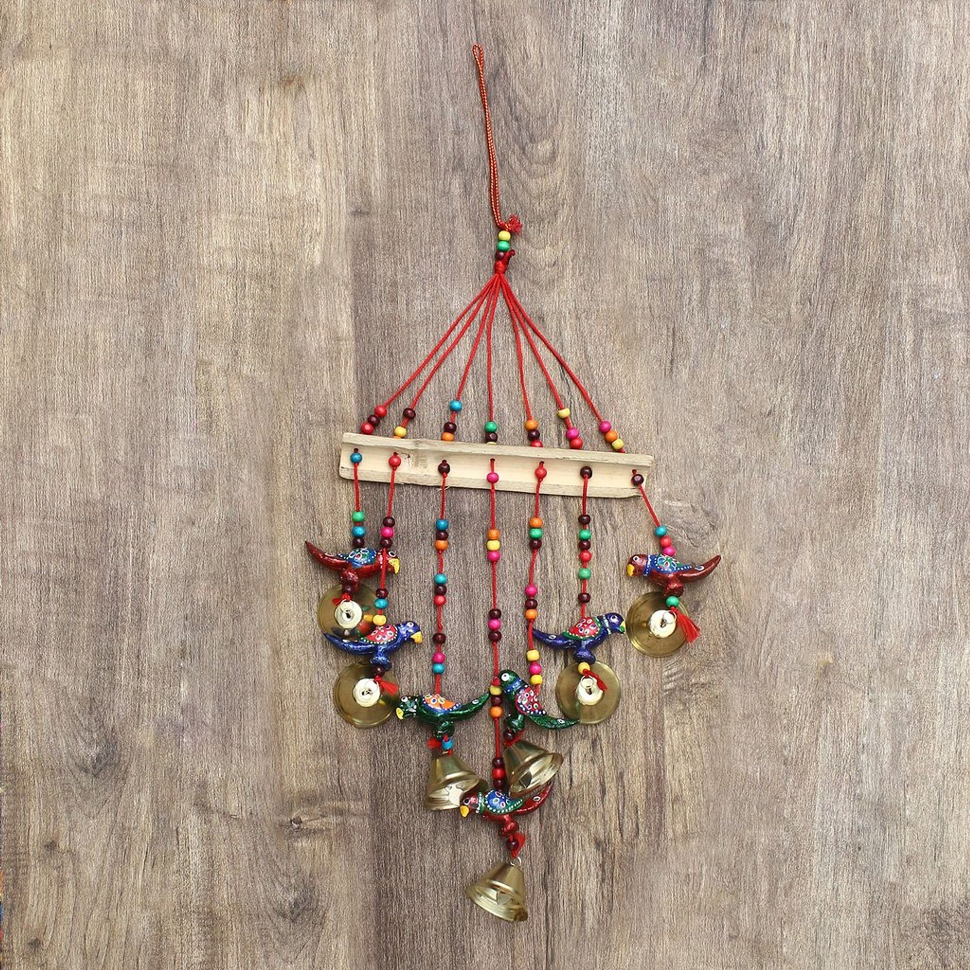 Indian Parrot Wall Hanging With Bells - Etsy