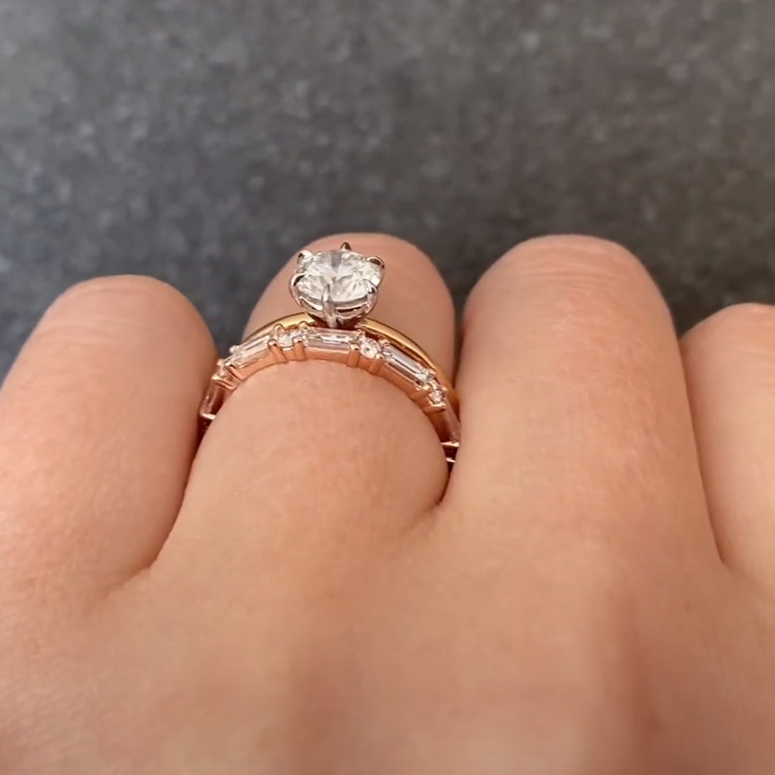 Baguette Wedding Band / Half Eternity Ring / Stacking