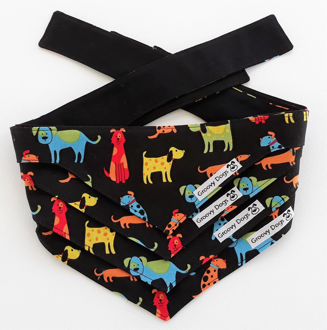 Colour Dogs Bandana Tie On Dog Bandana Bow Tie Etsy