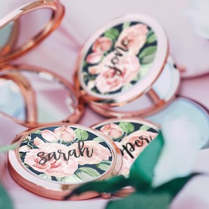 Bridesmaid Mirror, Bridesmaid gift, Personalized Pocket Mirror, Name Pocket Mirror, Handheld Compact mirror #PM15