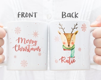 Taza de Navidad personalizada, taza de reno, taza de vacaciones, regalo de Navidad, tazas impresas, tazas de Navidad, tazas de noche de Navidad, taza de Navidad #CRM02