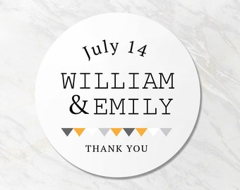 Personalized Wedding Favor Stickers - Wedding Thank You Labels - Party Favor Labels - Custom Thank You Labels #FL02