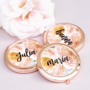 Bridesmaid Mirror, Bridesmaid gift, Personalized Pocket Mirror, Name Pocket Mirror, Handheld Compact mirror #PM16