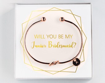 Cadeau de demoiselle d’honneur Junior proposition-va vous être Ma demoiselle d’honneur Junior-bracelet initiale-cadeau personnalisé #BC057