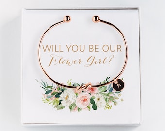 Cadeau de proposition de fille de fleur - serez-vous notre bracelet initial de fille de fleur - cadeau #BC068