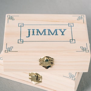 Ring Bearer Gift Box - Boys Wedding Gift Box - Personalized Bridal Party Gift - Wooden Box #WB002