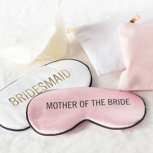 Personalized Sleep Masks Bridesmaid Eye Mask Bachelorette Maid of Honor Proposal Gifts Custom Silky Satin Mask Bridal Gift SLM02 image 2