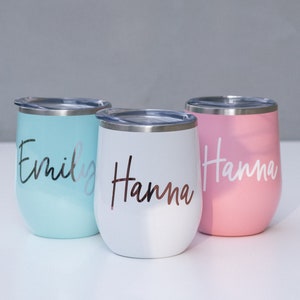 Personalized Wine Tumbler - Custom Bridesmaid Tumbler - Bridesmaid Proposal Gift - Insulated Bridal Tumbler Party Gift - Custom Wine Cup