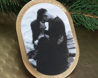 First Christmas Married Ornament With Photo - Personalized Keepsake - Wedding Christmas Gift 2025