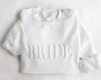 Embossed Bride Sweatshirt - Personalized Gift For - Engagement Gift - Bridal Shower Gift #ED01