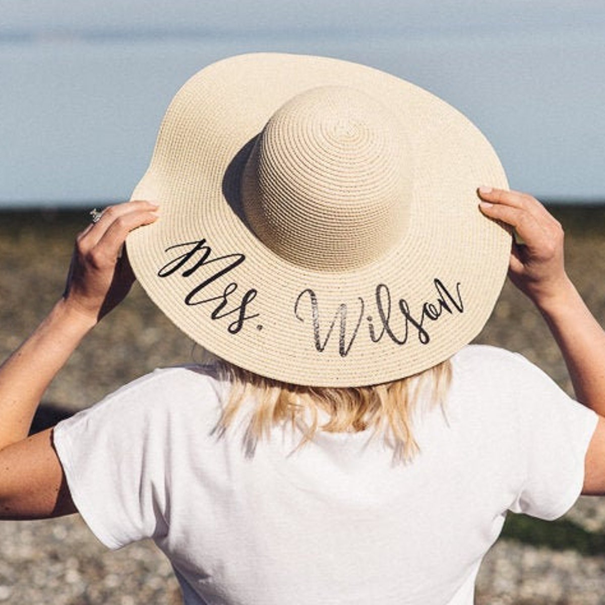Bridal Shower Gift for Bride to Be Personalized Sun Hat Bachelorette Party Hats Floppy Beach Hat Honeymoon Gifts SNH01 - Etsy