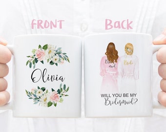 Bridesmaid mug - Personalized Proposal Gift - Gift for Maid Of Honor- #MG006