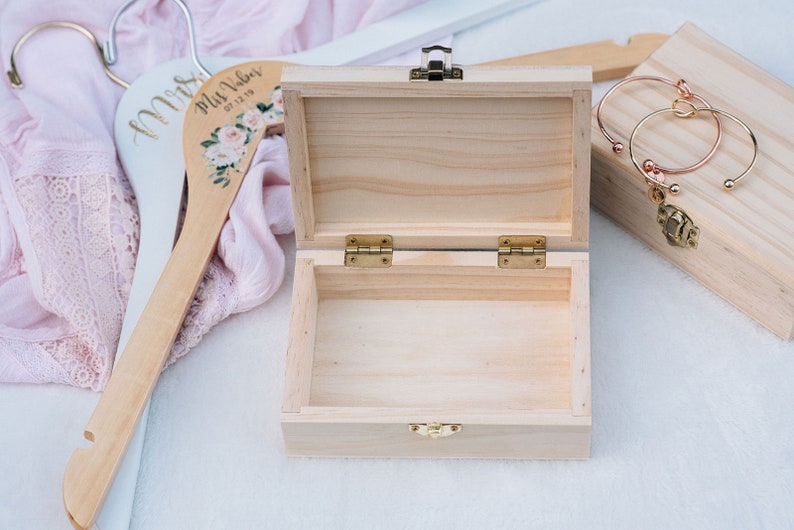 Flower Girl Gift Box Bridesmaid Gift Girl Gift Box Personalized Bridal Party Gift Wooden Box WB001 image 6