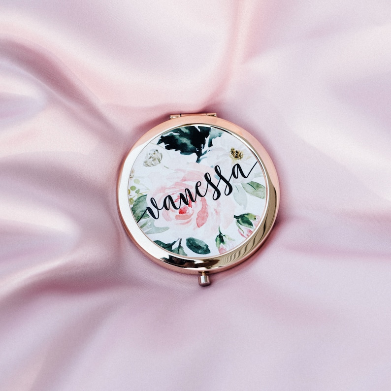 Bridesmaid Mirror, Bridesmaid gift, Personalized Pocket Mirror, Name Pocket Mirror, Handheld Compact mirror PM01-09 image 7