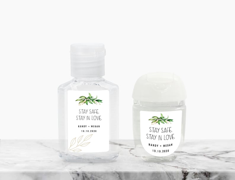 Purell 1oz /& 2oz Labels Hand Sanitizer Label Spread Love Personalized Wedding Favor Stickers HSL05