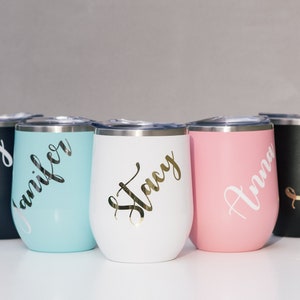 Wine Tumbler - Personalized Custom Bridesmaid Tumbler - Bridesmaid Proposal Gift - Insulated Bridal Tumbler - Party Gift - Custom Wine Cup