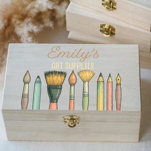 Artist Gift Box - Artist Storage Box - Personalized Art Supplies ...