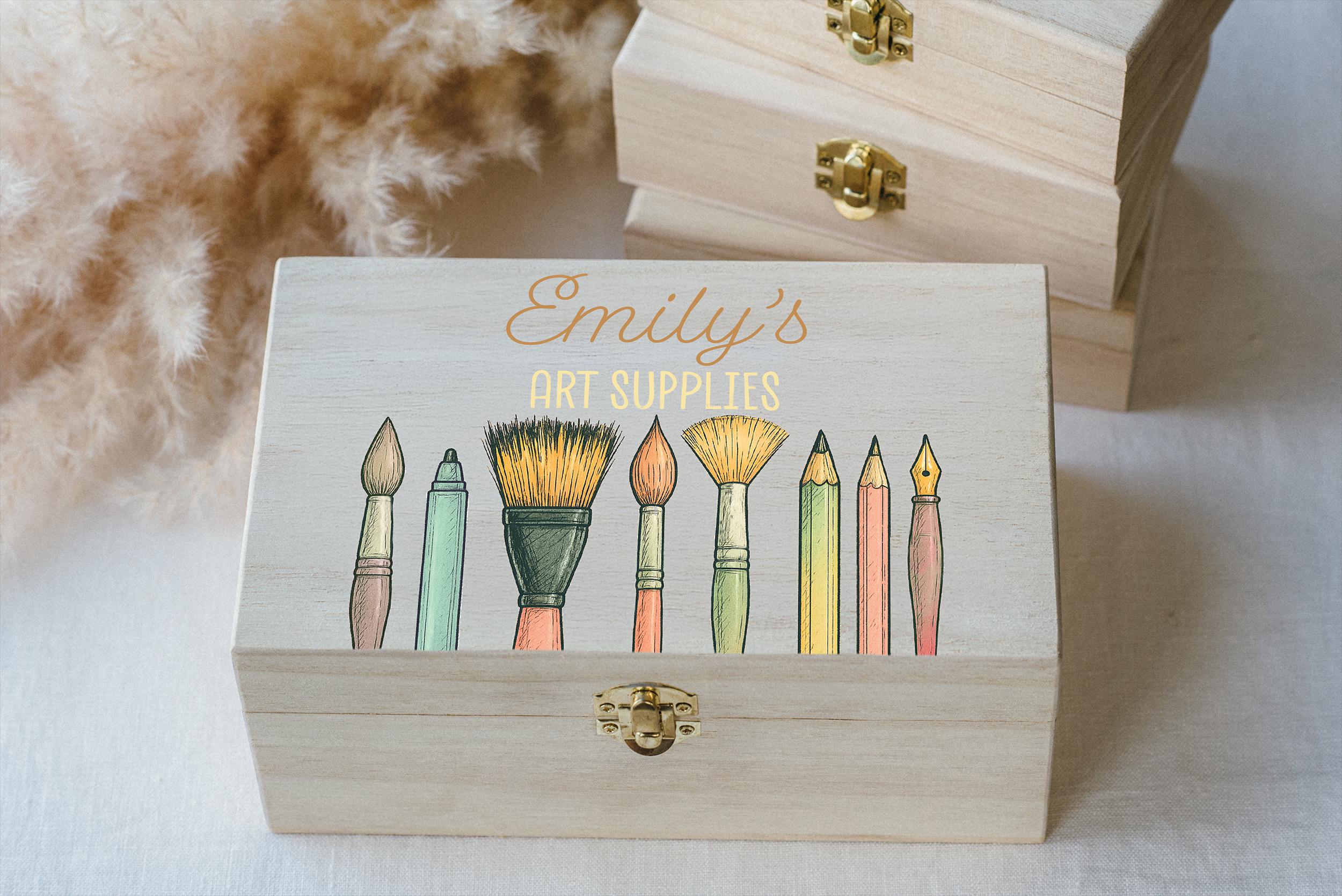 Artist Gift Box - Artist Storage Box - Personalized Art Supplies ...