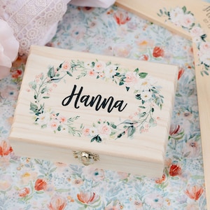 Flower Girl Gift Box Bridesmaid Gift Girl Gift Box Personalized Bridal Party Gift Wooden Box WB001 image 2