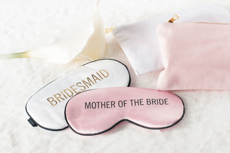 Personalized Sleep Masks Bridesmaid Eye Mask Bachelorette Maid of Honor Proposal Gifts Custom Silky Satin Mask Bridal Gift SLM02 image 2