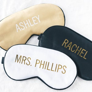 Personalized Sleep Masks Bridesmaid Eye Mask Bachelorette Maid of Honor Proposal Gifts Custom Silky Satin Mask Bridal Gift SLM02 image 3