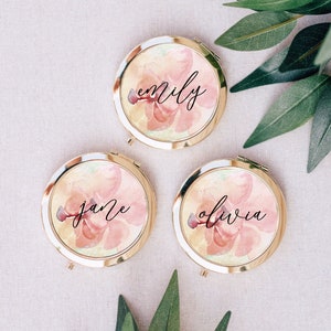 Miroir de demoiselle d’honneur, cadeau de demoiselle d’honneur, miroir de poche personnalisé, miroir de poche de nom, miroir compact portatif #PM14
