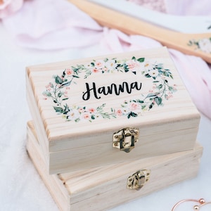 Flower Girl Gift Box Bridesmaid Gift Girl Gift Box Personalized Bridal Party Gift Wooden Box WB001 image 4