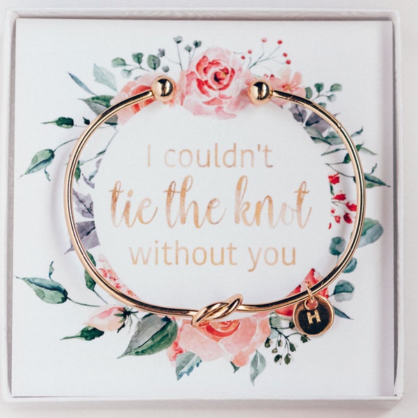 I couldn't Tie The Knot Without You - Bridesmaid Bracelet - Personalized Proposal Gift #BC008