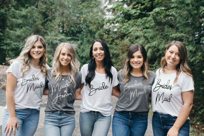 Bridesmaid Shirts Maid of Honor T-shirt Bridesmaid Proposal Bridal Party Shirt Bachelorette Party Getting Ready image 2