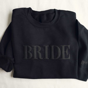 Embossed Bride Sweatshirt Personalized Gift For Engagement Gift Bridal Shower Gift ED01 image 3