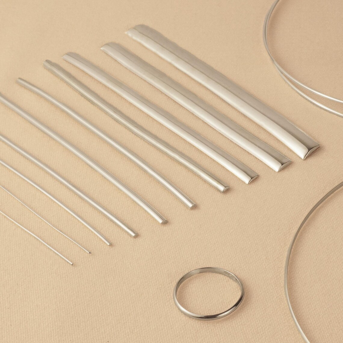 9k White Gold Half Round Wire, Ring & Bracelet Making, Shaped Wire, 375 ...