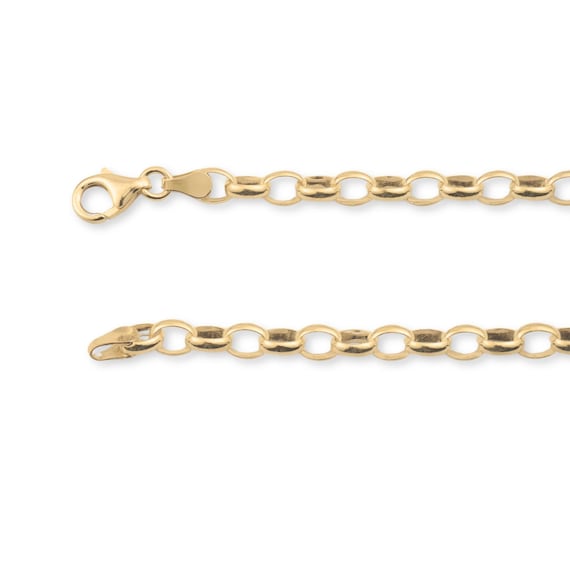 18k Solid Gold Oval Belcher Chain Bracelet Custom Length Solid