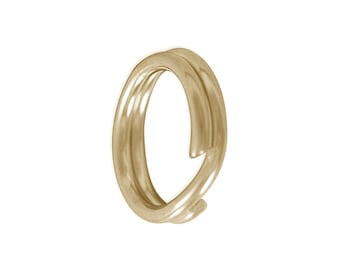 9k Solid Gold Split Rings - Double Jump Ring - 375 Yellow Gold Split Ring - Small Split Rings - Loop Connecters - Gold Hoops Rings