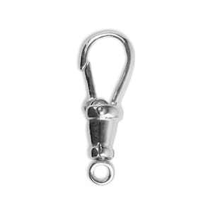Sterling Silver Swivel Clasp With Closed Ring - 925 Silver Albert Swivel Lobster Carabiner Clasp - Anti Tangle Chain Clasp - Necklace Clasp