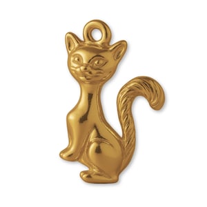Solid 9ct Yellow Gold Siamese Cat Charm - Animal Charms - 9k / 375 Gold Charms for Necklaces, Bracelets and Earrings