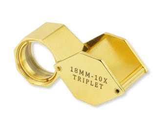 Hexagon Brass Triplet 10X | Jewellers Loupe Magnifier Tool for Jewellery and Metalwork | Jewellery Making Tools
