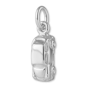 Solid 925 Sterling Silver VW Beetle Car Charm - Transport & Vehicle Charms - 925 Silver Necklace, Bracelet and Earring Charm