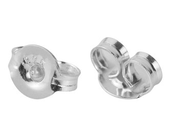 925 Sterling Silver Backings, Bulk Earring Backings, Butterfly Earring Nut Stopper, Silver Earring Backs, Ear Nut, Replacement Earring Back