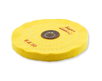 6" Yellow Muslin Buffs | Polishing Wheels for Jewellery Buffing  | Jewellery Making Tools