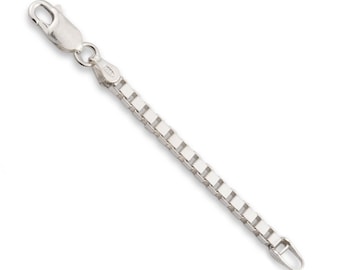 Sterling Silver Box Chain Extender - Custom Length Extension Chain for Necklaces, Bracelets, Anklets - 925 Silver Chain Extender