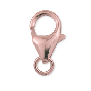 18K Solid Rose Gold Lobster Clasp - Trigger Claw Locking Clasp For Bracelet / Necklace Chain - Genuine 18K Solid Gold - Solid Gold Findings