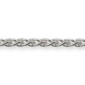 May include: A silver chain necklace with a delicate, twisted design.