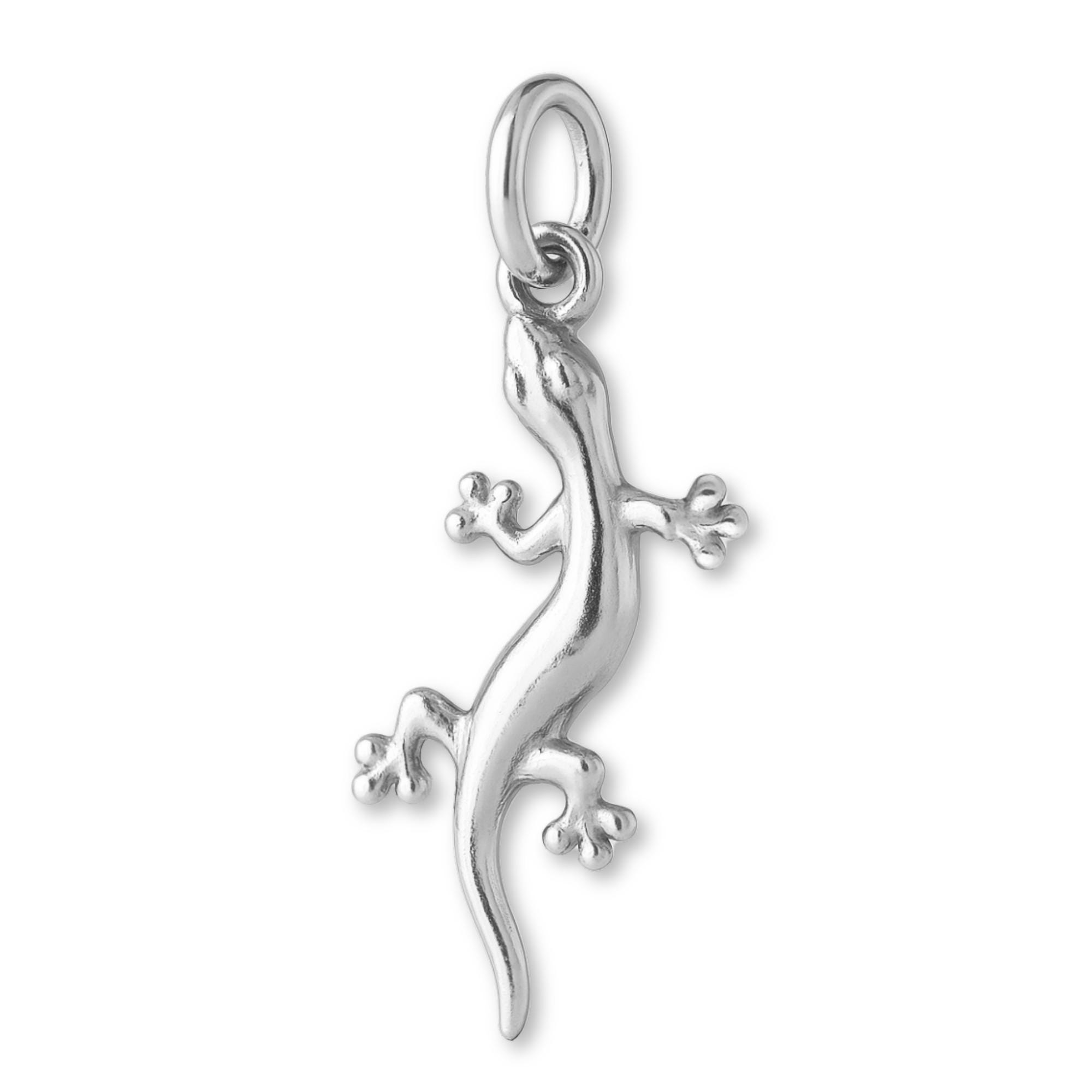 Solid 999 Pure Silver Forest Gecko Charm Animal Charms 999