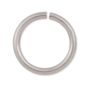 May include: Silver jump ring, a circular metal ring with a gap, used for connecting jewelry components.