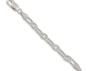 9k Solid White Gold Paperclip Figaro Chain Extender - Custom Length Extension Chain for Necklaces, Bracelets - 9ct White Gold Chain Extender